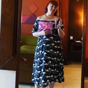 Statement midi Traffic People flamingo dress